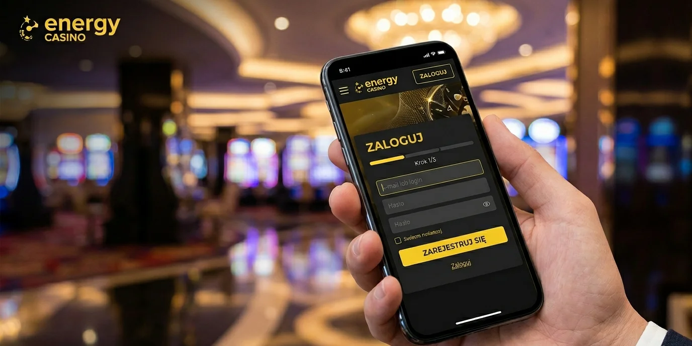 Energy Casino logowanie na telefonie — formularz email i hasło